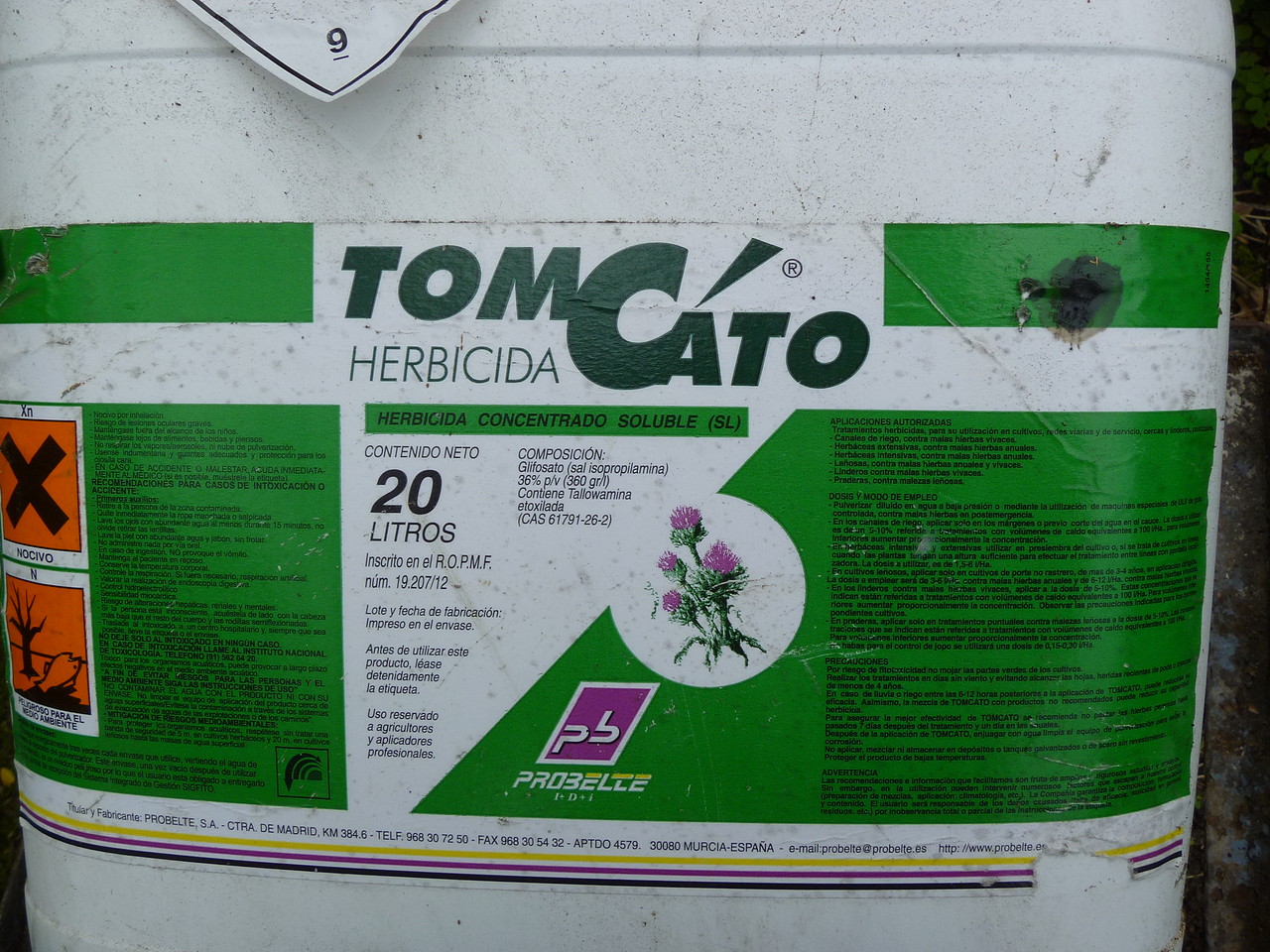 Herbicida Glifosato Tomcato Envase 5 Litros
