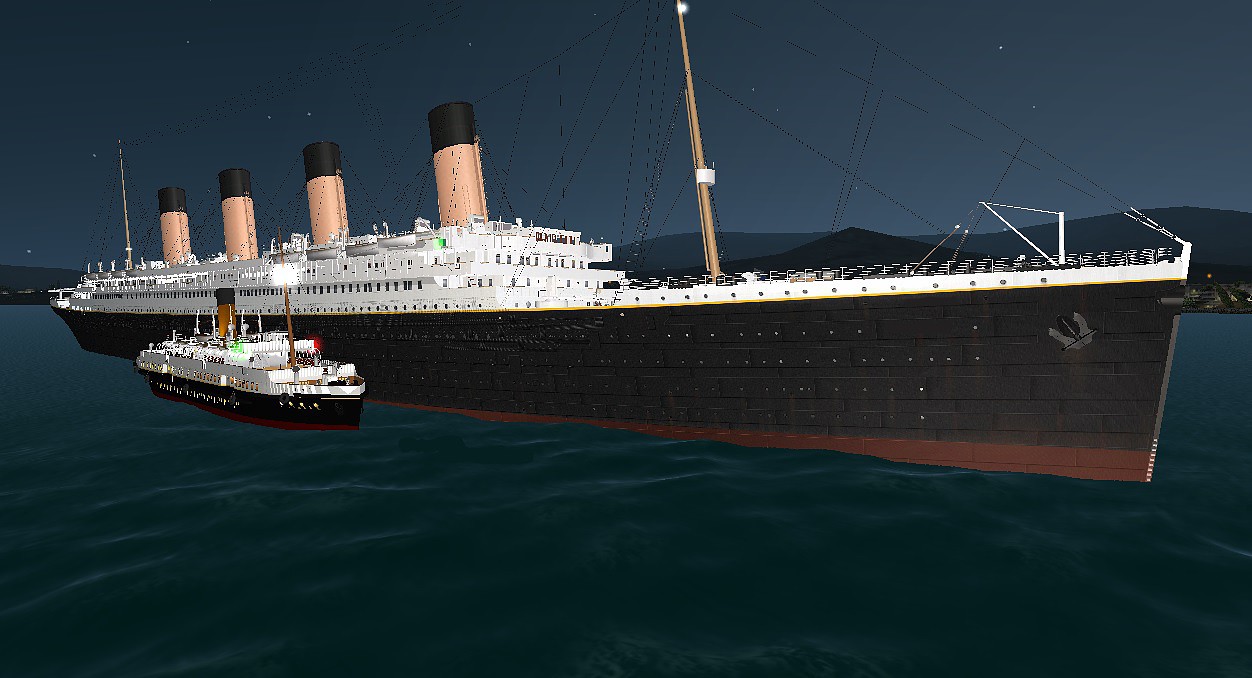 how to turn on the flood lights for titanic in virtual sailor 7