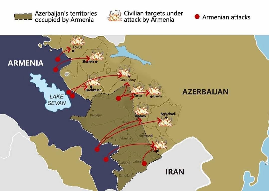 Карта азербайджана карта боевых действий