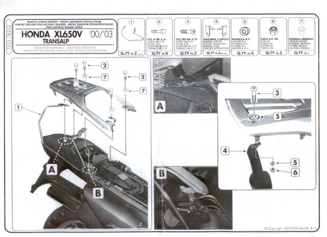 Instrucciones Soporte Alforjas Givi T213