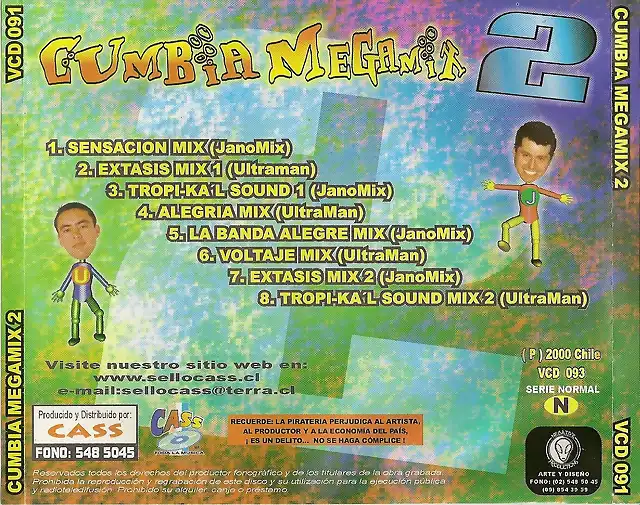 Cumbia Megamix Dos - Presentado Por JanoMix Y Dj Ultraman (2000) Trasera