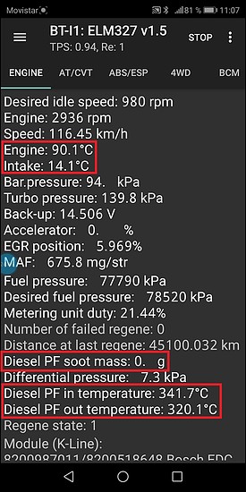 DPF t?  Soot Mass 120kmxh