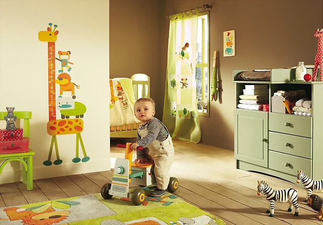 stunning-brown-wooden-floor-green-color-crib-beige-and-brown-wall-colors-animals-wall-stickers-animal-pattern-fur-rug-animals-dools-and-carvings-glass-window-with-green-wooden-frames-soft-green-color stunning-brown-wooden-floor-green-color-crib-beige-and-brown-wall-colors-animals-wall-stickers-animal-pattern-fur-rug-animals-dools-and-carvings-glass-window-with-green-wooden-frames-soft-green-color