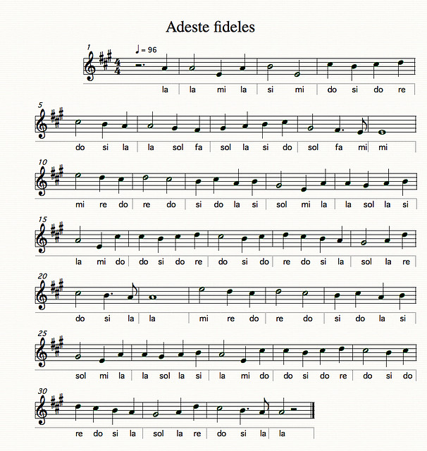 lectutra music al adeste fidles