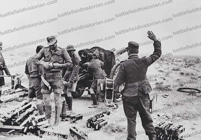 German Howitzer 105 mm. in Gazala.1942