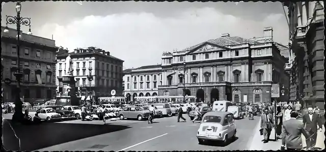 Milano Piazza Della Scala Italia1958 multipla y 600