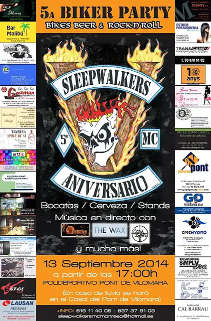 SLEEPWALKERS cartell 5e aniversari