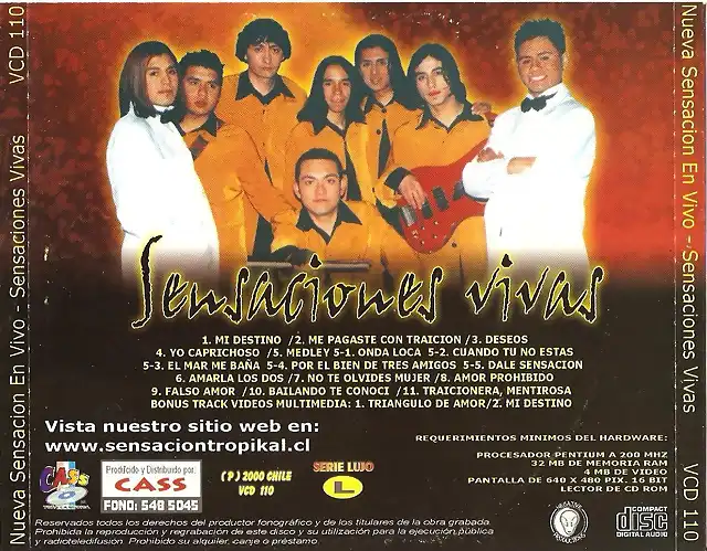 Nueva Sensaci?n Tropical - Sensaciones Vivas (2000) Trasera