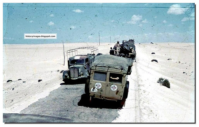 GERMAN-SOLDIERS and Italian military vehicles in North Africa of the move-IMAGES-PICTURES-north-africa