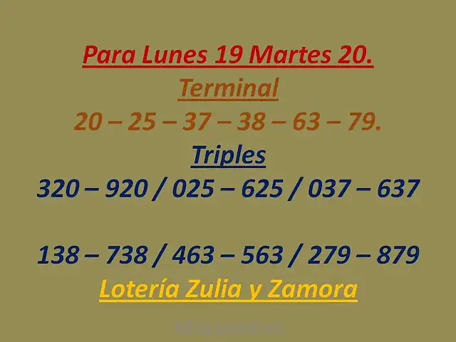 Para Lunes 19 Martes 20