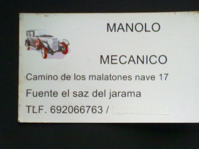 tarjeta manolo mecanico