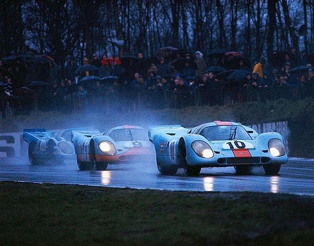 The Gulf Oil - John Wyer Racing Porsche 917s at the 1970 Brands Hatch 1000 km