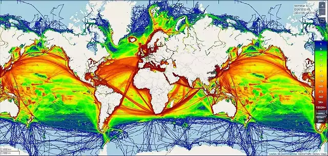 World Map of Shipping Traffic