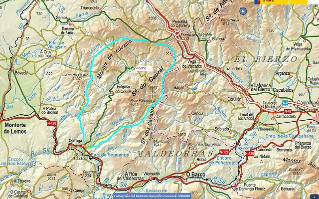 Mapa del Caurel Mapa del Caurel