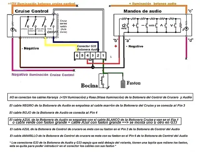 Conexiones_G33_volante_Control_Audio_y_Cruise_sin_luz