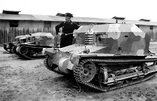 Three tankettes that were captured by the Germans in March 1939.