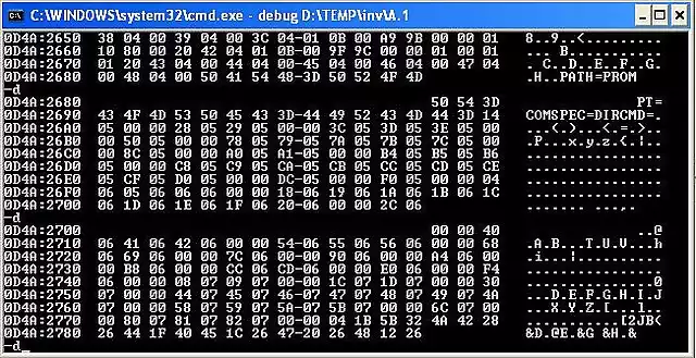 MS-DOS debug
