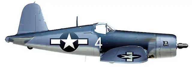 58. F4U-1 Corsair BuNo.18005 No.4 flown by Lt(jg) Howard M Burriss of VF-17, Bougainville January 1944