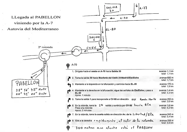 PLANO LLEGADA A PABELLON