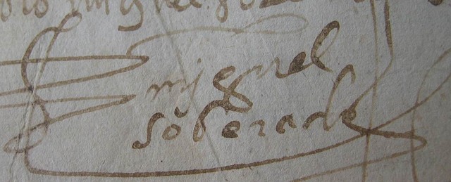 1557 FIRMA DE MIGUEL SOBERADO, CURA