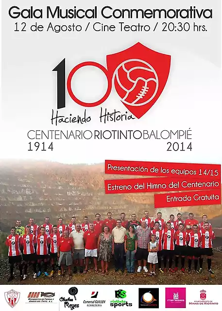 Cartel Centenario Riotinto Balompie-1914-2014