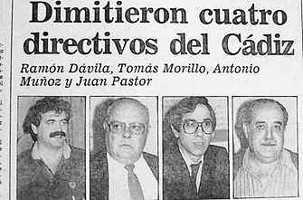 1987 Dimisi?n de otros cuatro directivos del C?diz C.F.