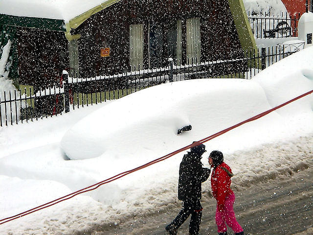 Nieve en Ushuaia, Tierra del Fuego, Patagonia