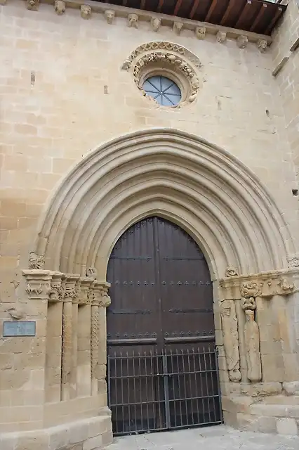 LAGUARDIA  2 (ALAVA)  IGLESIA DE SAN JUAN S.XII PORTADA ROMANICA-GOTICA