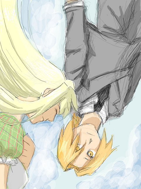 Ed_and_Winry_Falling_by_CeruleanSan