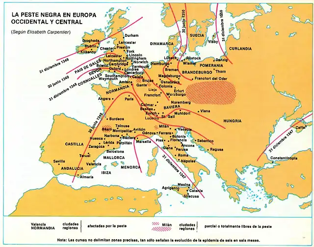 mapa peste negra