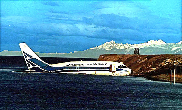 Aerolneas al agua en Ushuaia, Tierra del Fuego