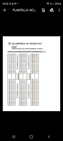 plantilla examen ayudantes de instituciones penitenciarias