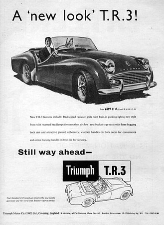 Triumph TR3 - publi '58 new look Triumph TR3 - publi '58 new look