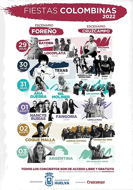 Colombinas 2022 (Conciertos)