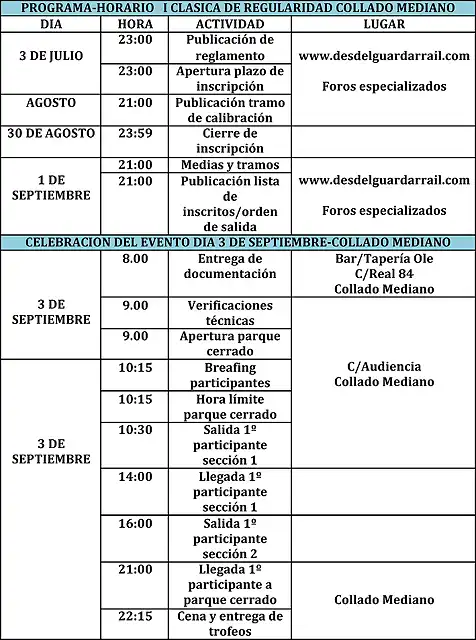 programa horario