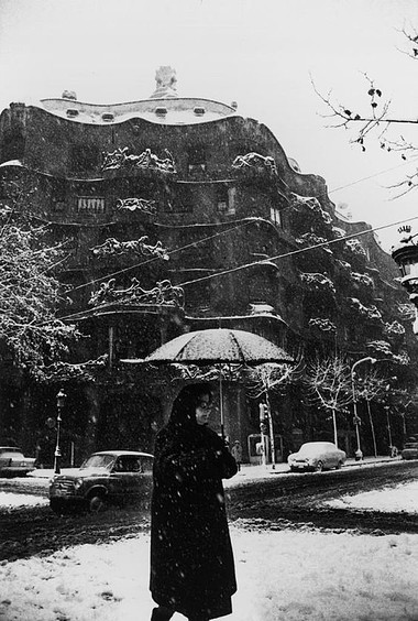 Barcelona nevada la Pedrera 1962