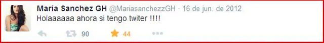 Primer tweet Mar?a 16-6-2016 Primer tweet Mar?a 16-6-2016