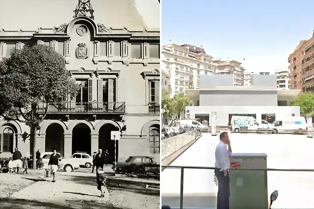 Barcelona Antigua Casa Consistorial a la pl. Nu?ez de Arce (actual Joaquim Folguera) 1964