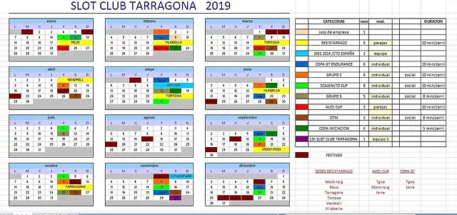 calendari 2019 sct