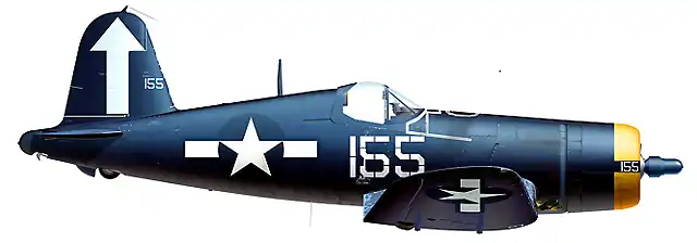 116. F4U-1D Corsair No.155 flown by Lt(jg) Wilbert 'Beads' Popp of VF-84, USS Bunker Hill February 1945