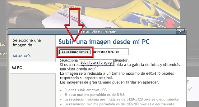 Subir foto a foro 2 Subir foto a foro 2