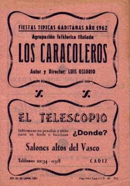 Los caracoleros libreto 1962