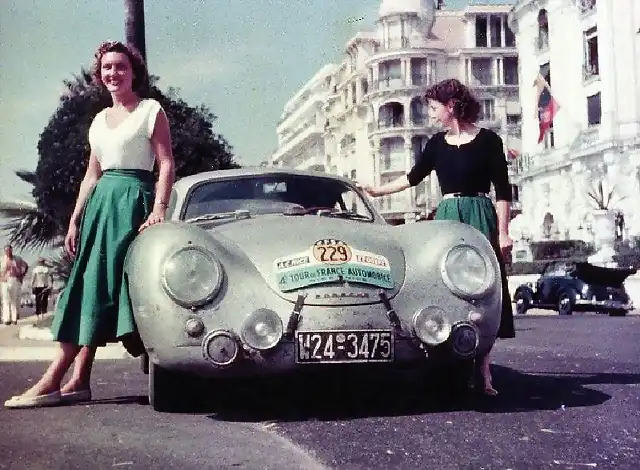 Porsche 356 Coup - TdF'54 - Gilberte Thirion - Ingeborg Polensky