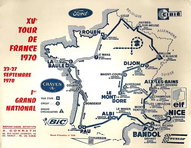 TdF'70 - parcours