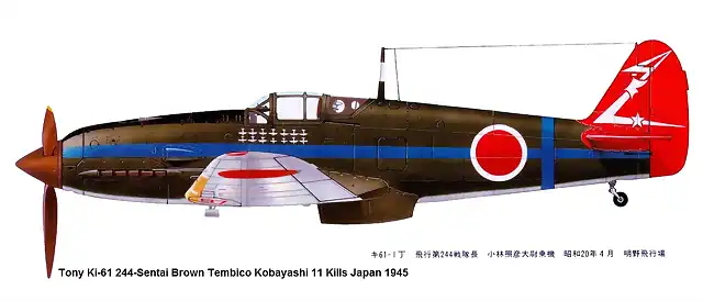 Artwork-Tony-Ki-61-244-Sentai-Brown-Tembico-Kobayashi-11-Kills-Japan-1945-0A