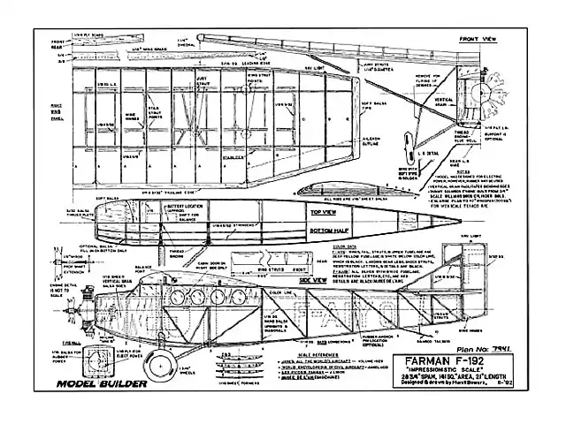 Farman 192 Drawing