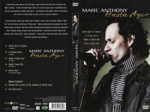 Marc Athony - Hasta Ayer - Caratula DVD