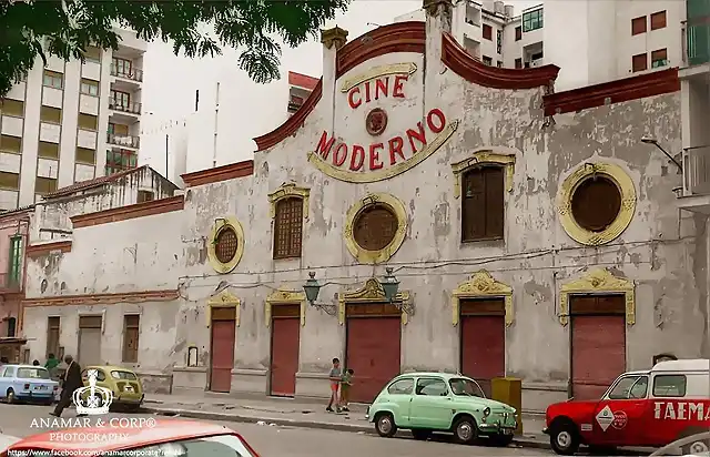 zMalaga cine Moderno coloreada