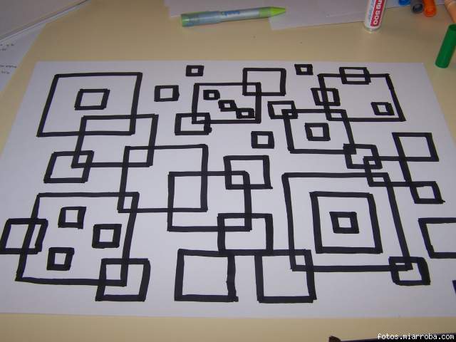 simplemete dibujar cuadrados como quieras...