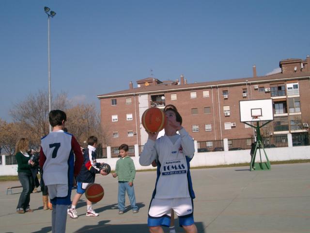 Calentando antes del tercer periodo